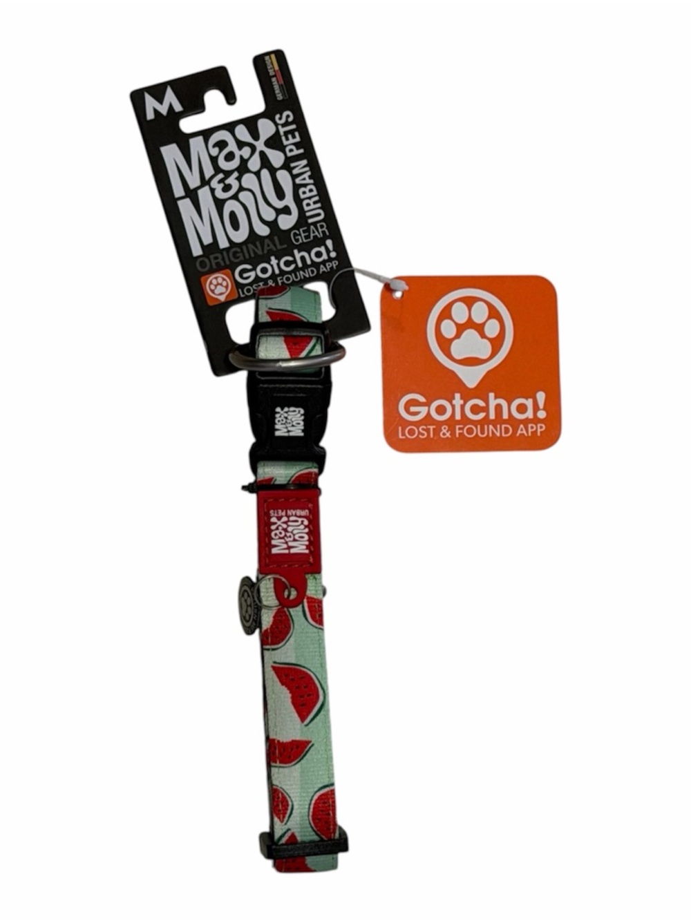 Max & Molly Smart ID Dog Collar Size Medium Watermelon Green Red
